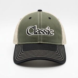 Classic Embroidered Logo Trucker Hat Cap Green Black Mesh Adjustable OSFA